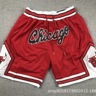 Ball Shorts Chicago Chicago Bulls Basketball Pocket Shorts Zipper Dense Embroidery Double Layer Embr
