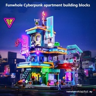 Exclusive PickFunwhole Cyberpunk Series Street View Building Blocks F9042 Cartoon Neon Oasis Full Pr