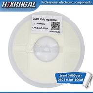 1reel 0603 smd capacitor ceramic 0.5pF-22uF 1.2nf 2.2nf 2.7nf 3.3nf 4.7nf 22nf 2.2uf 4.7uf 10uf capa