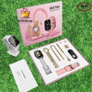 A58 Plus Smartwatch, Quartz Watch & Elegant Jewelry Set (Bracelet, Earrings, Necklace & Ring).