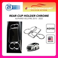Toyota Vellfire Alphard ANH30 table frame chrome console arm rest 15-18 3pcs Rear Seat Water Cup Holder trim garnish