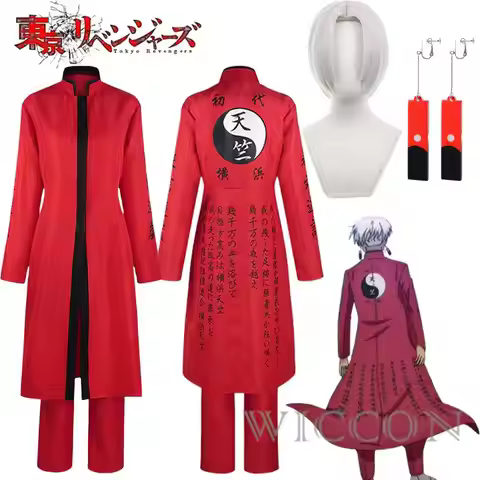 Anime Tokyo Cosplay Kurokawa Izana Cosplay Costume Tenjiku Red Uniform Earrings Wig Outfits Hallowee