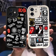 Q-8 Fashion Rock Band Black white Case for iPhone 13 11 12 Pro Max phone case