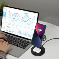 MagSafe Charger 磁吸 三合一 無線 充電器 鋁合金 桌面支架 15W 快速無線充 適用與  iPhone 12、13 、14、15、16  Pro 、Max 、Mini、iwatch 