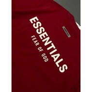 Red silicone printed T-shirt, 2-way cotton, 260gsm