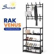 Shoe Rack Stacking Stand Hanger Clothes Hat Bag Hanging Rack Size 48 x 20 x 142 CM