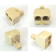 Telephone Join RJ11 1 to 2 TM Line 2 Socket Splitter 1-male connector Suit for Tele Broadband Unifi 