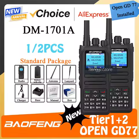 Baofeng DMR DM-1701A Digital Walkie Talkie Dual Mode Analog TDMA Dual Time Slot with Open GD77 Insta
