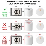 NV752 Replacement Filters for Shark Rotator Powered Lift-Away Vacuum AZ1002, NV650, NV650W, NV651, N