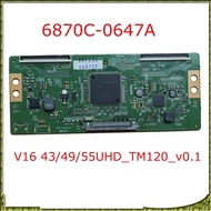 T Con Board 6870C-0647A V16 434955UHD_TM120_v0.1 Tcon Card 6870C0647A 6870C 0647A Logic Board Good T