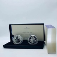 2022 英國 皇家鑄幣局 皇室都鐸獸 英國都鐸王室獸 英格蘭獅子 1oz 正反 兩枚裝 999 精鑄純銀幣 2022 UK Royal Mint Tudor Beasts Lion Of England Silver Proof &amp; Reverse Frosted Two-Coin Set