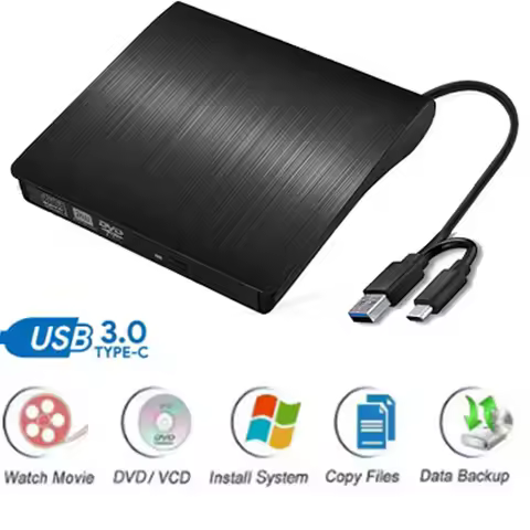 Tp-c DVD Drives Optical Drive External DVD RW Burner Writer Recorder Slot Load CD ROM Player For ASU