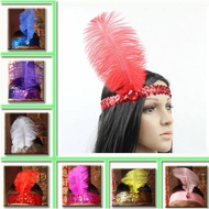 Sequined Headband Feather Headband