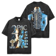 [In Stock] European And American Hip Hop Rapper Vintage Double-Sided Printing Short-Sleeved T-Shirt 