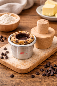 Cetakan Cookie Shot Aluminium 6cm + Penekan Kayu | Cetakan Cup Cookies | Alat Baking Dessert Cup