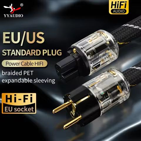 YYAUDIO Hi-End copper AC power cable hifi audio US/EU power cord pure copper power cable with P-029/