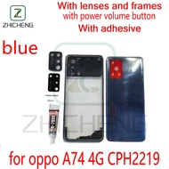 For oppo A74 4G CPH2219 New Back Cover Battery Door Rear Case Back Housing With Camera Lens with pow