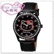 ♥小花花日本精品♥ Hello Kitty 手錶 手表 女錶 晶鑽腕錶 生日禮物 黑色大臉22006509