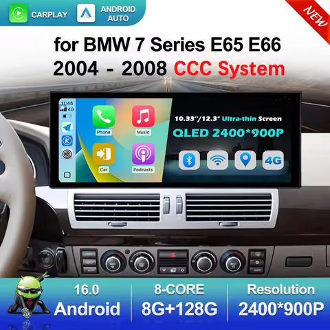 Carplay Android 16 for BMW 7 Series E65 E66 2004 - 2008 CCC System Car Multimedia Video Player Stere