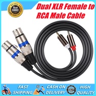 【Fast Delivery】1.5m 2 XLR To 2 RCA Dual XLR Female to Dual RCA Male Audio Signal Patch Cable HIFI Ex