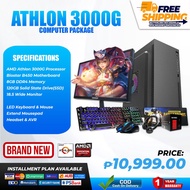 BRANDNEW Computer Set CPU- Standard  Casing-AMD Athlon 3000G-8gb DDR4 120gb SSD-19" WIDE Monitor