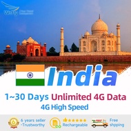 Wefly India SIM card 1-15 Days Unlimited Data Daily 500MB/2GB 4G High Speed Prepaid SIM Card for Tourist Travel