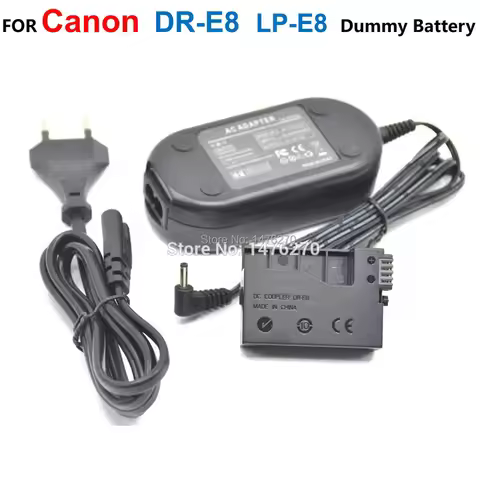 DR-E8 LPE8 LP-E8 Dummy Battery+ACK-E8 Power Adapter Charger For Canon EOS 550D 600D 650D 700D Rebel 