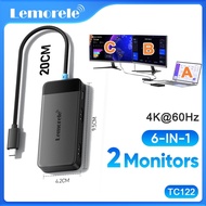 Lemorele USB C To Dual Hdmi To Type C Adapter USB HUB Docking Station Dual Monitor Hdmi Splitter