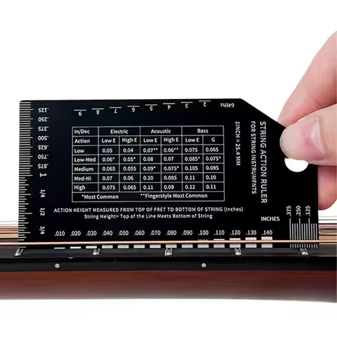 String Action Gauge Ruler For String Instruments Guitar Bass Sting Height Measurements In Inches, Me