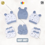(3IN1) TOPI SARUNG TANGAN DAN KAKI BAYI POLOS / SNI 1 Set Perlengkapan Newborn Baru Lahir 0-6 0-3 0-