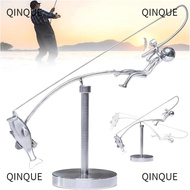 QINJUE Kinetic Fishing Sculpture, Metal Desk Ornament The Fisherman Balancing Sculpture, Creative Ha