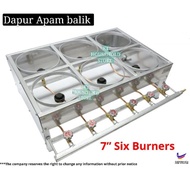 KT WARE 6 Burner Pancake Gas Stove / Dapur Gas Apam Balik 6 Kepala / Dapur Kuih Ban Chan / Stove Apa