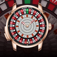 BONEST GATTI Rotating Roulette Wheel Steel Men Watches Leather Sapphire BG8004