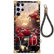 YJD Case For Samsung Galaxy S22 Ultra S22+ Trendy Beautiful Hand Rope Shockproof Phone Case