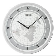 [Powermatic] Seiko QXA814A Silve - White Dail World Map Wall Clock QXA814