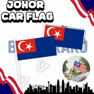 【Benderaku】【2-PCS】Johor Car Flag Nylon Polyester Bendera Kereta Bendera Kereta Johor Car Flag Johor 