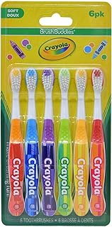 Brush Buddies Crayola Kids Toothbrushes 6PK – Soft Manual Toothbrushes for Toddlers & Children Ages 