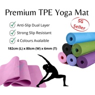 Premium TPE Yoga Mat / Anti-Slip / 4 Colours / Fitness Yoga Mat / Ready Stock/ SG Seller / Estarz