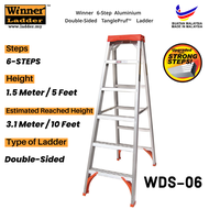Winner 6-Step Aluminium Double-Sided TanglePruf™ Ladder