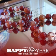 Jingtian Original Design Crimson|Crystal Bracelet |Style Charm|Red Agate Red Glue Flower|Crystal Han