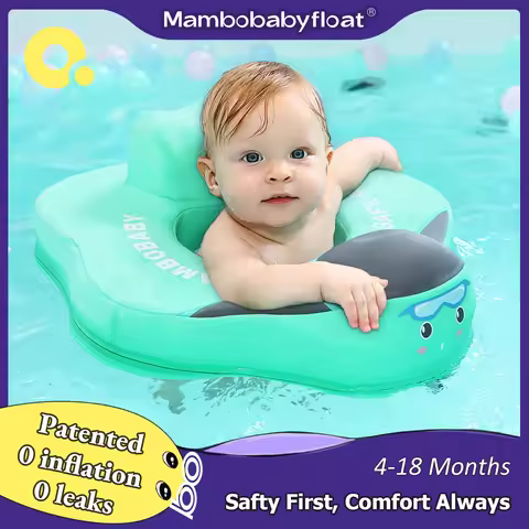Mambobaby Baby Float with Seat Large Swimming Ring for Infant No Inflation Pool Accessories 6-18-24 