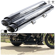 Chrome Slip-On Exhaust System Slip Ons Mufflers Fit For Harley Sportster 883 XL883N Iron 1200 XL1200