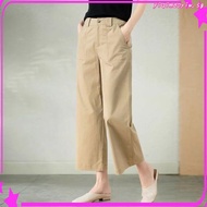 Eyouth 1062 Women High Waist Wide Cropped Trousers