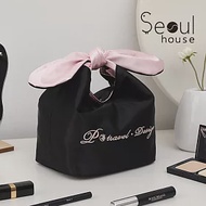 Seoul house 蝴蝶結綁帶收納包／化妝包 甜美粉