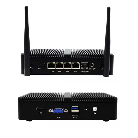 Celeron J1900 Fanless Mini Firewall PC 4x i226 2.5G Lan Home Office Enterprise Soft Router Pfsense G