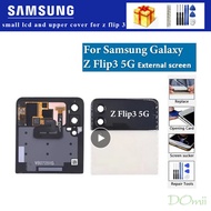 Original 1.9 "หน้าจอด้านหลังขนาดเล็กภายนอกสำหรับ Samsung Galaxy Z Flip 3 LCD ZFlip 3หน้าจอสัมผัสแสดง