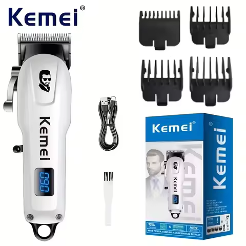 Kome KM-232 Mini Professional Hair Trimmer USB Rechargeable Cordless Hair Clippers for Men LCD Displ
