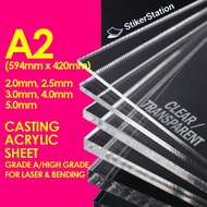 A2 Clear Acrylic Sheet / Transparent Plastik A2 / Grade A Casting Acrylic Sheet Clear Plastic Sheet