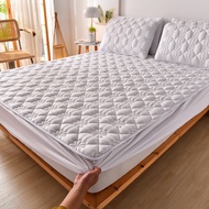 Ga Trải Giường Bằng Cotton Chần Bông Ga Trải Nệm Dập Nổi Giặt Được Ga Trải Nệm Nữ Hoàng Màu Trơn Tho