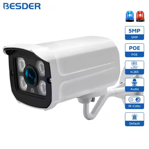 BESDER 4K 8MP H.265 5MP 3MP HD Outdoor IP Camera 48V PoE 1080P IP66 Waterproof Video Surveillance IP